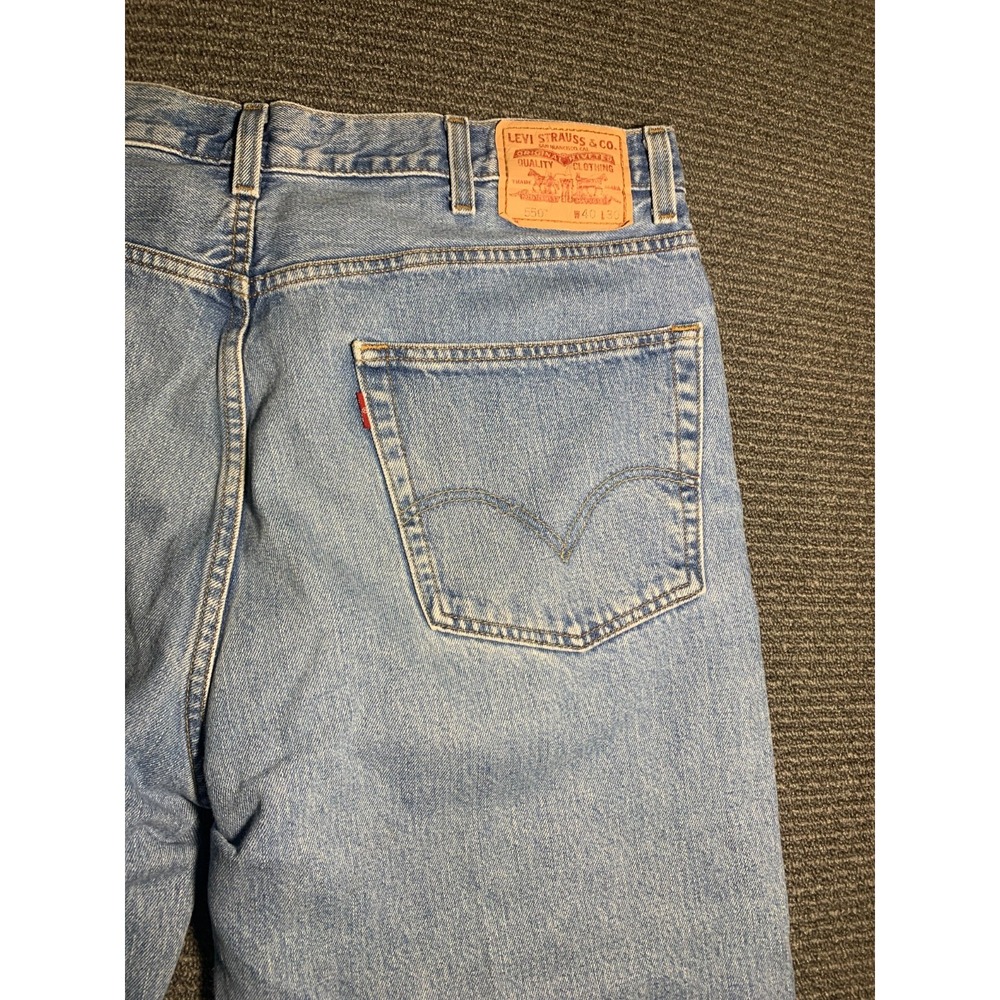 Levi's 550 Relaxed Fit Straight Blue Denim Jeans Rugged Mens Sz 40 x 30